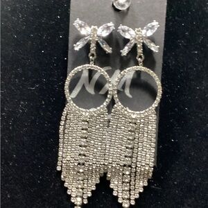 Dazzling Silver Crystal Fringe Earrings